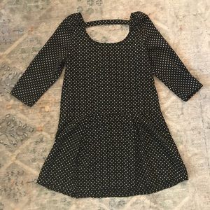 Everly black polka dot drop waist dress medium